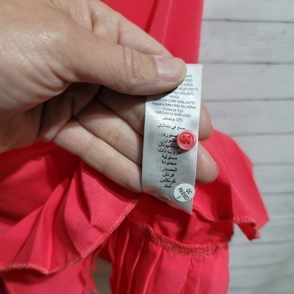 FRENCH CONNECTION PEPLUM RUFFLE TANK TOP IN AZALEA SZ XS - Picture 6 of 9